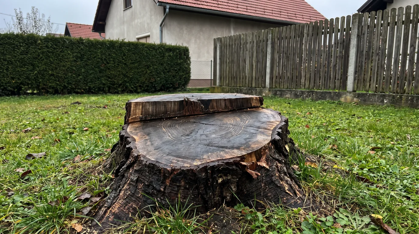 Štor na domačem vrtu — prej